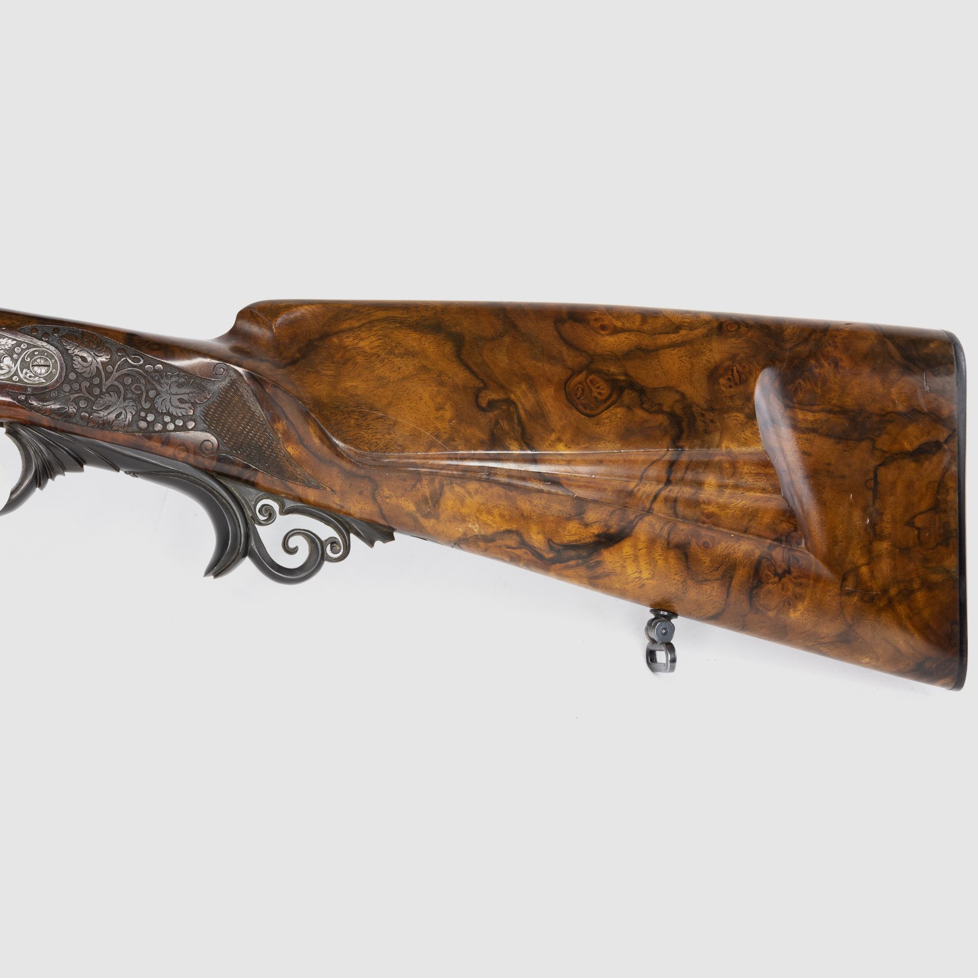 used SODIA shotgun cal. 20/76 & 6.5x57 with deep engraving and mounted Leupold 3-9x40 Plex reticle, condition: as new, image 9 of 9