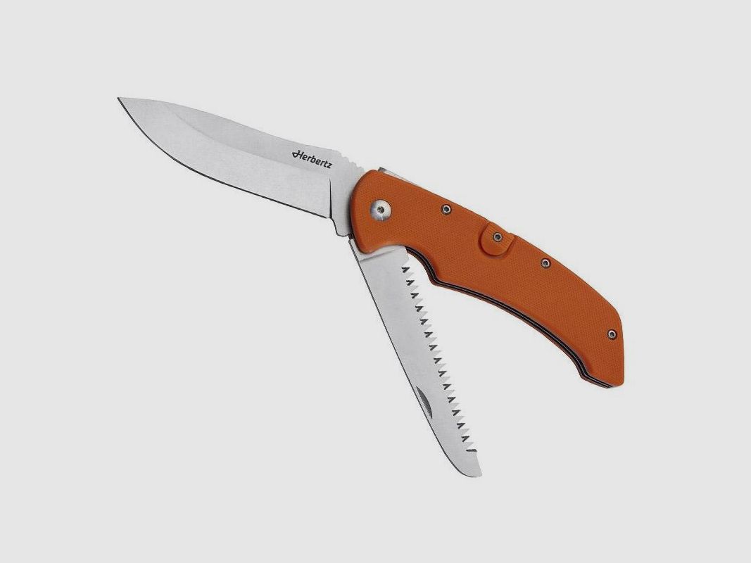 JAGDMESSER HERBERTZ 2P G10 ORANGE 12CM INOX