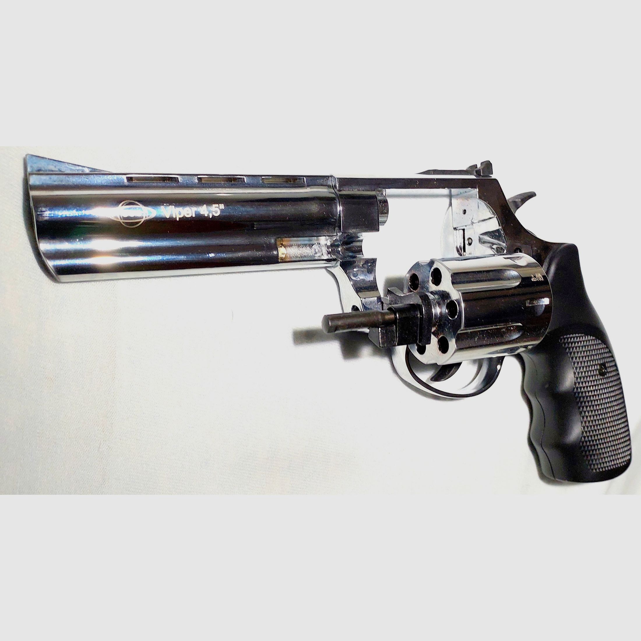 Ekol Viper 4,5 Zoll Schreckschuss Revolver Chrom 9 mm R.K. (PTB 1003) wie neu!