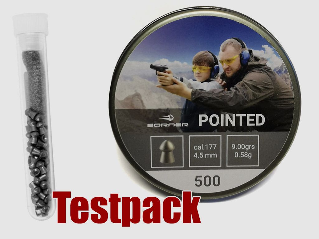 Testpack Spitzkopf Diabolos Borner Pointed Kaliber 4,5 mm 0,58 g glatt 40 StĂĽck