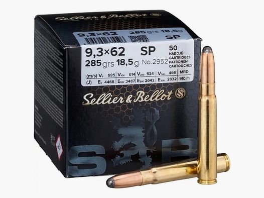 Sellier & Bellot 9,3x62 285GR SP 50 patronen