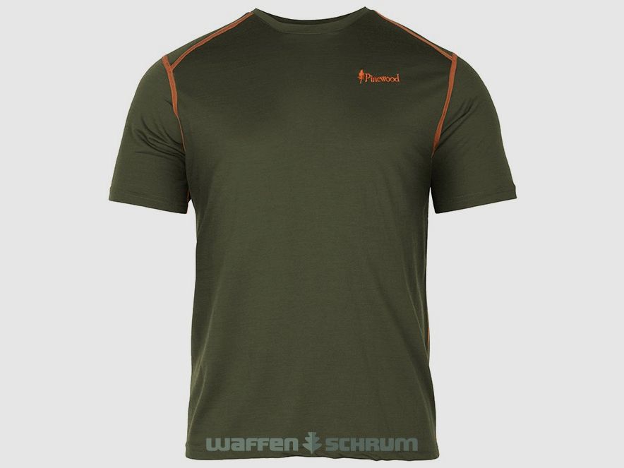 Pinewood T-Shirt Abisko Merino Wool  Moss Green