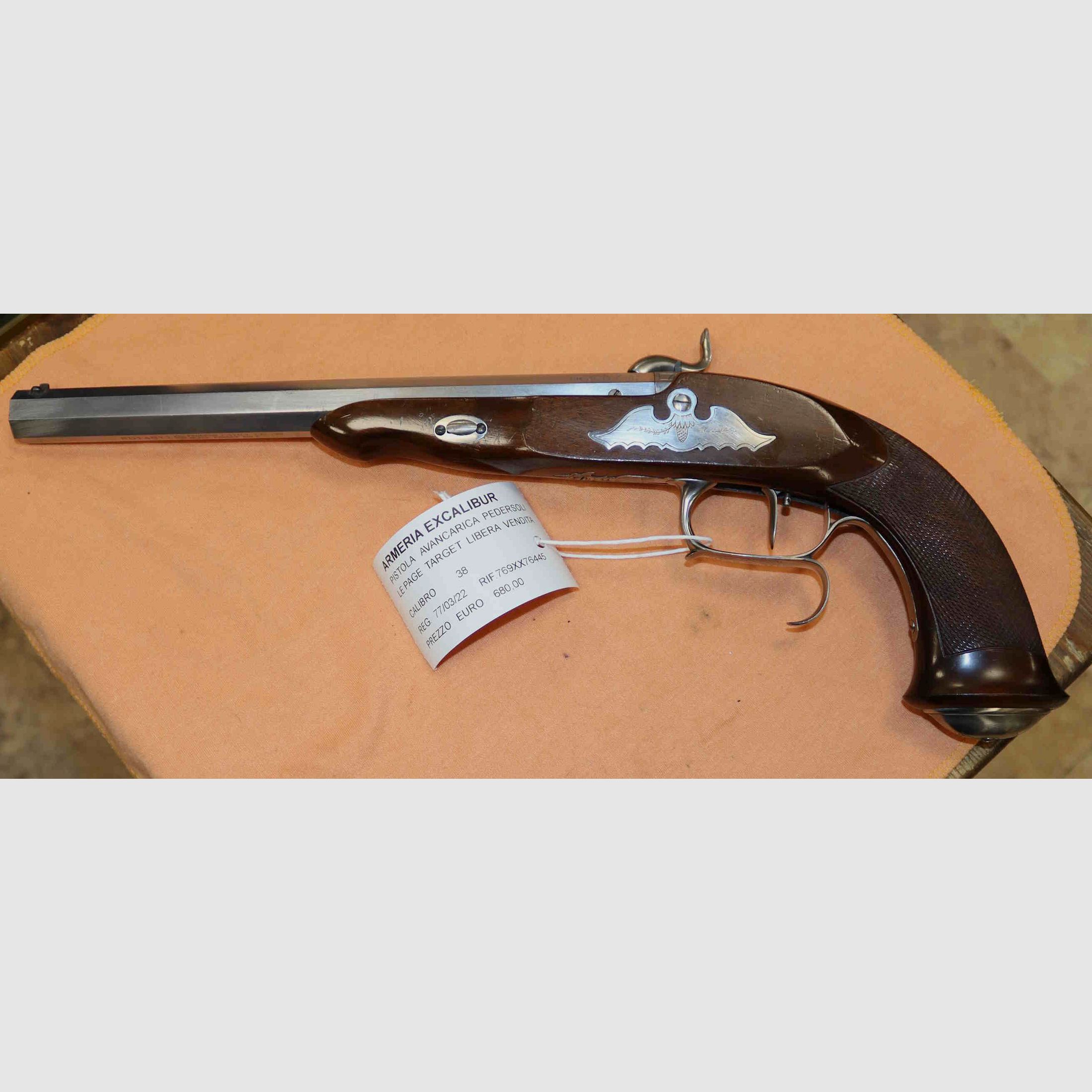 Pistola Avancarica Replica Pedersoli Le Page Calibro 45, immagine 3 di 5