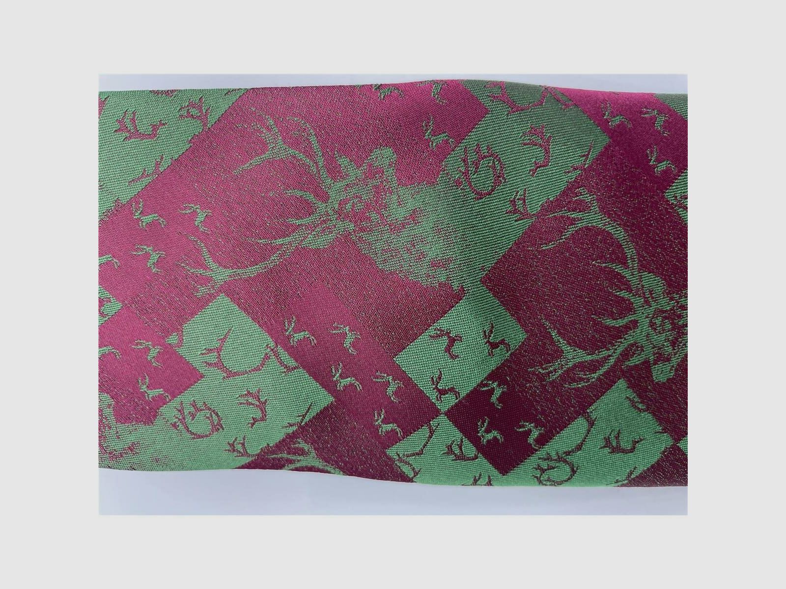 Krawatte grn und rosa Motiv Hirsch