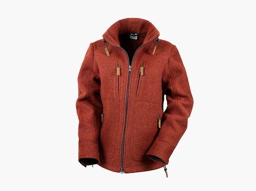 Lodenfleecejacke "Kragenwally" Mod. 2023, Jaspisrot