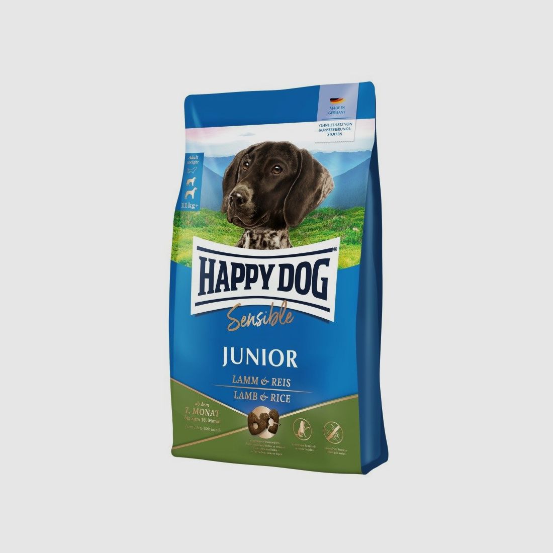 Happy Dog Hunde Trockenfutter Sensible Junior Lamm & Reis 4 kg