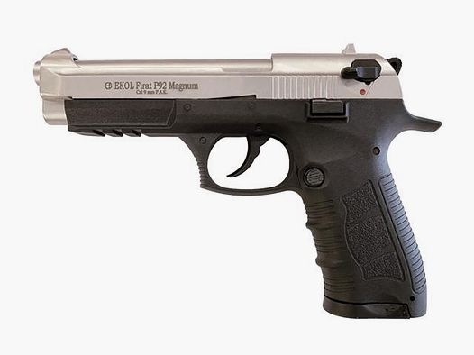 Ekol P92 Magnum NICKEL Schreckschusspistole Kaliber 9mm P.A.K.