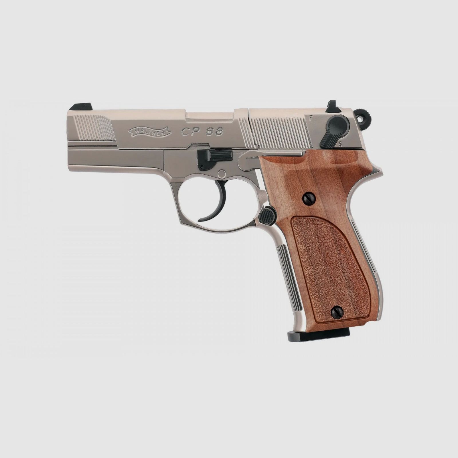 Walther CP88 - Nichel / Impugnatura in Legno Pistola ad Aria Compressa
