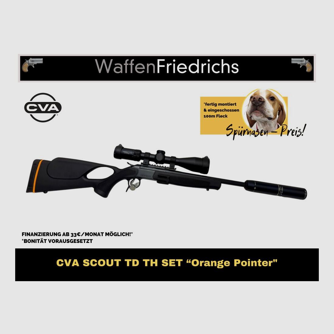 CVA SCOUT TD Thumbhole - SET WF "Orange Pointer" - Broń Friedrichs