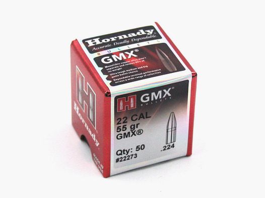 Büchsengeschosse, Hornady .224 GMX, 55gr, 50 Stk, .223 Rem.
