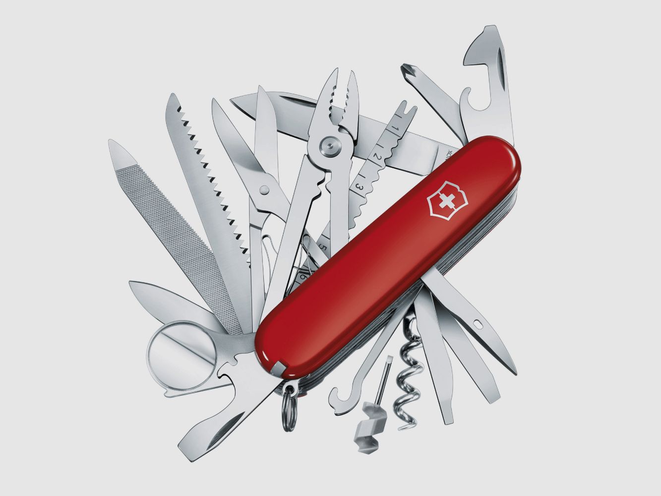 Victorinox Szwajcarski nóż Swiss Champ z 33 funkcjami Czerwony