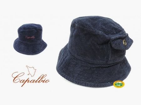 CAPALBIO Fischerhut aus blauen Samt
