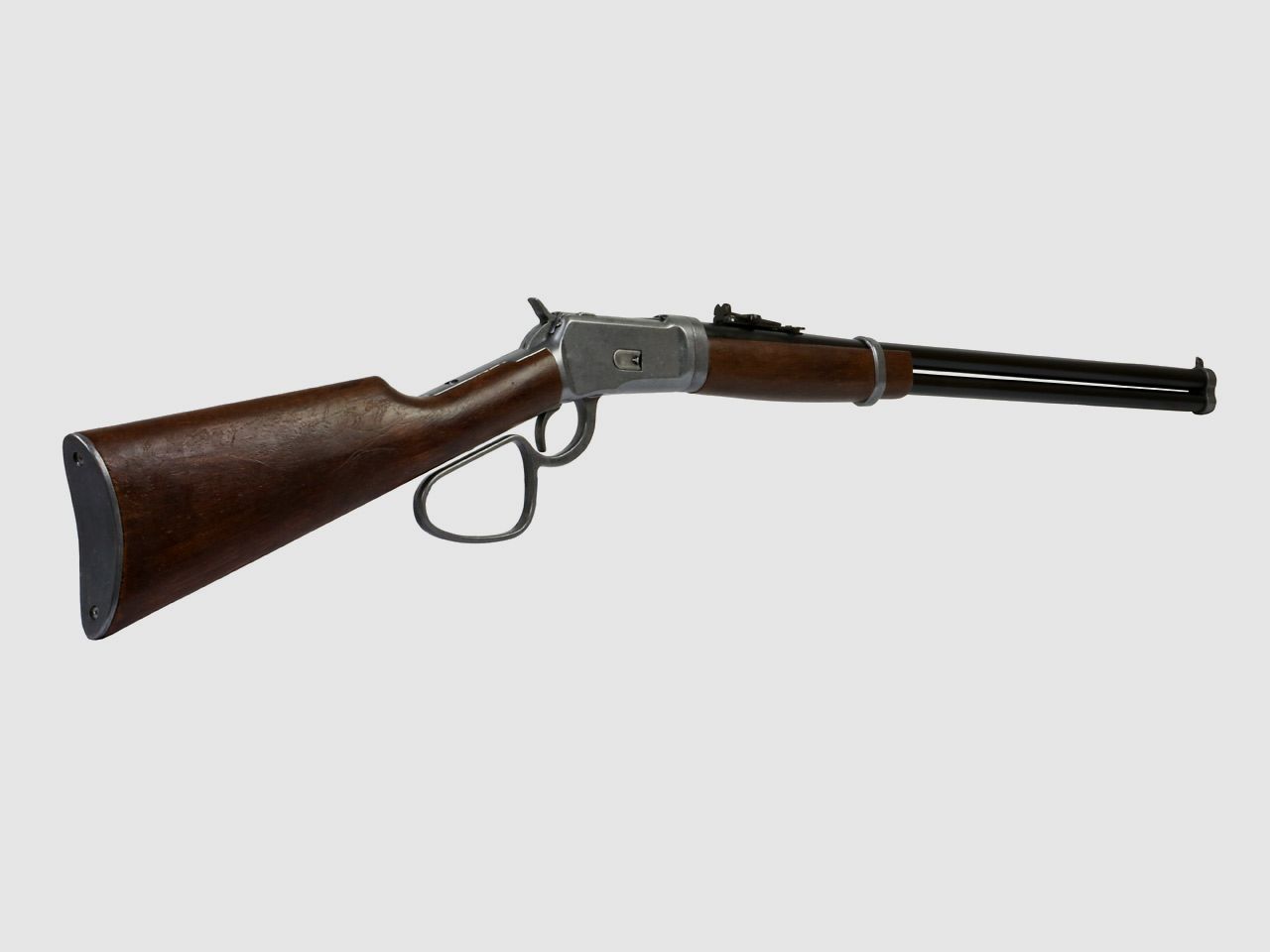 Deko Westerngewehr Kolser Winchester 92 Carbine Long Range USA 1892 realistisches Repetieren mit HĂĽlsenauswurf LĂ¤nge 108 cm altgrau
