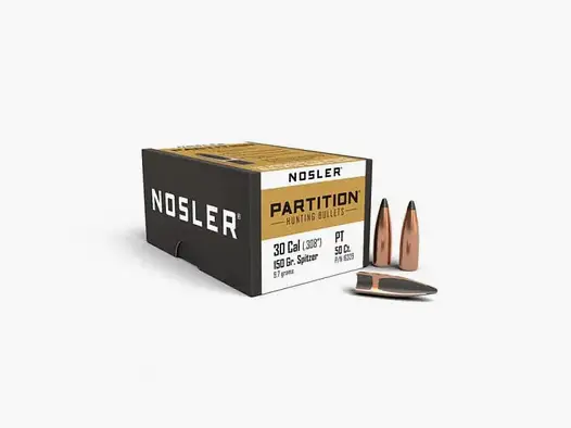 Geschosse Nosler Partition .30 cal, dia .308, 150grs