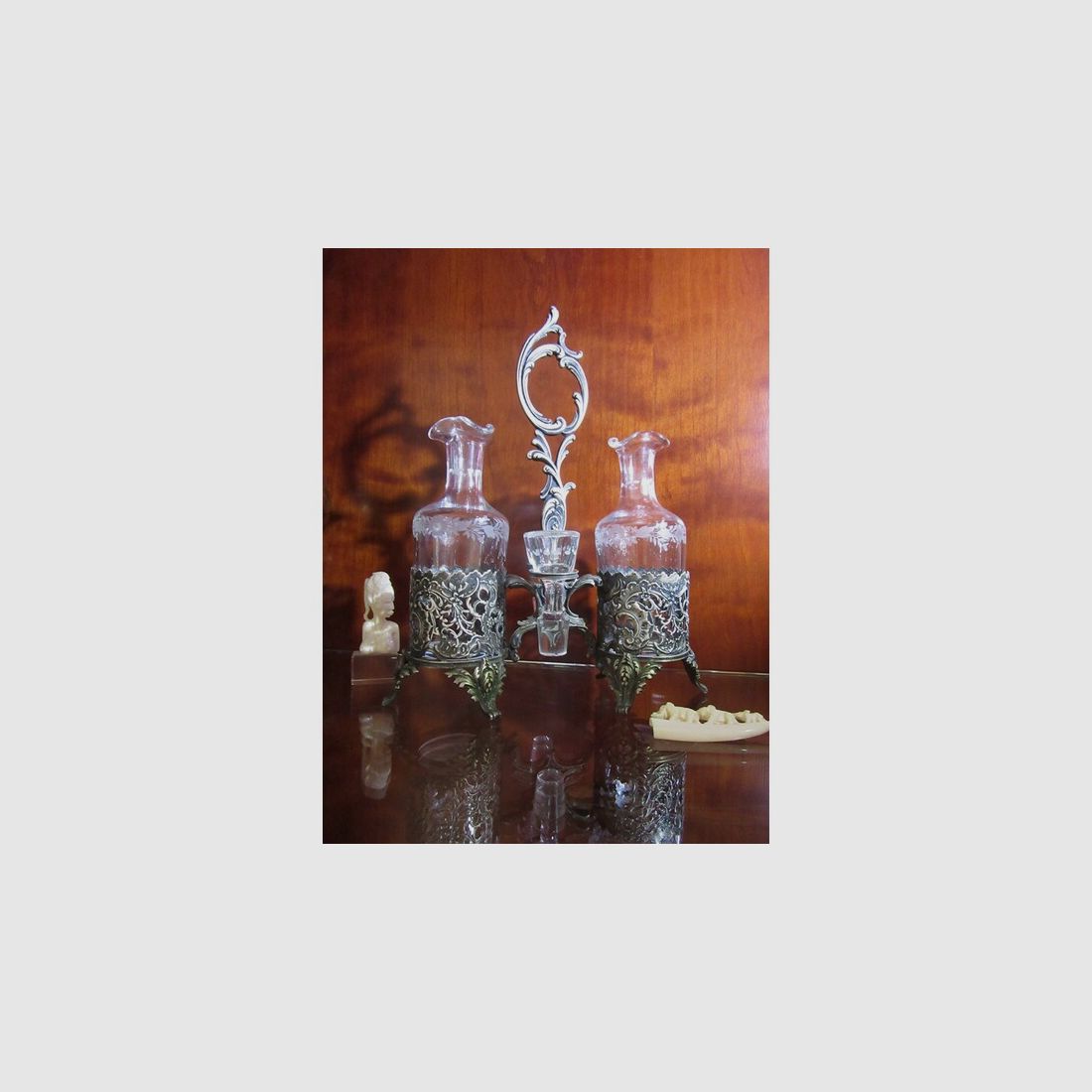 Silber Menage Essig Öl 1900 Antik A. Frenais Paris Historismus Rokoko