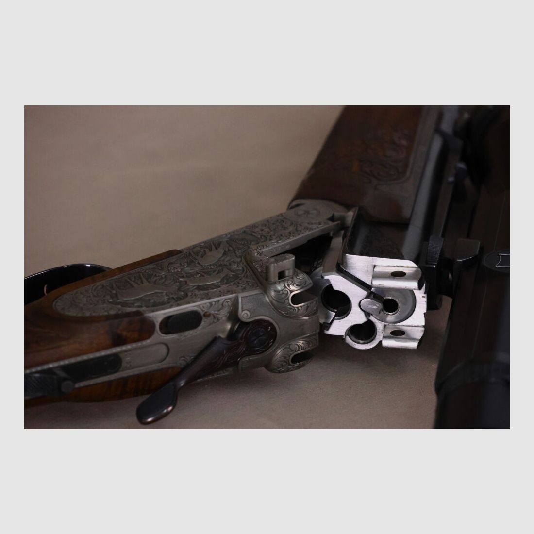 Heym 35 double rifle // side lock // left-handed stock // Fortner