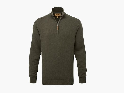SCHÖFFEL Calton Maglione in Cotone e Cashmere con Zip a Quarto