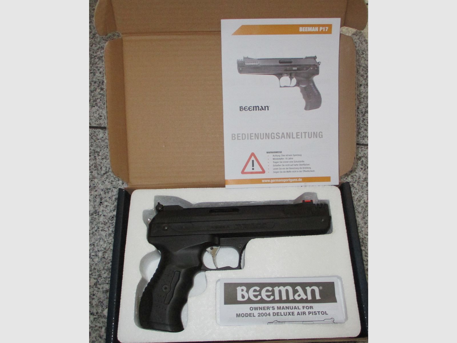 Beeman P17 air pistol 4.5 mm new hung as decoration for about 6 months on the wall with wooden board