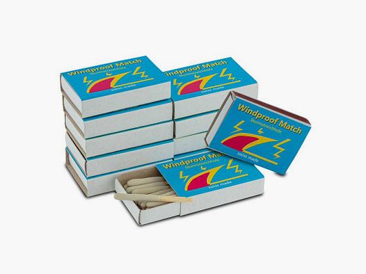 Lot de 10 boîtes de 20 allumettes tempête - Lot de 10 boîtes