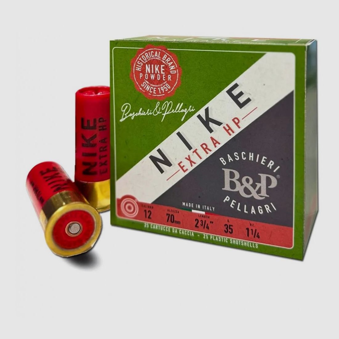 BASCHIERI & P. Patronen NIKE Extra HP Kal.12 gr.35 pb.6 spezielle Taube