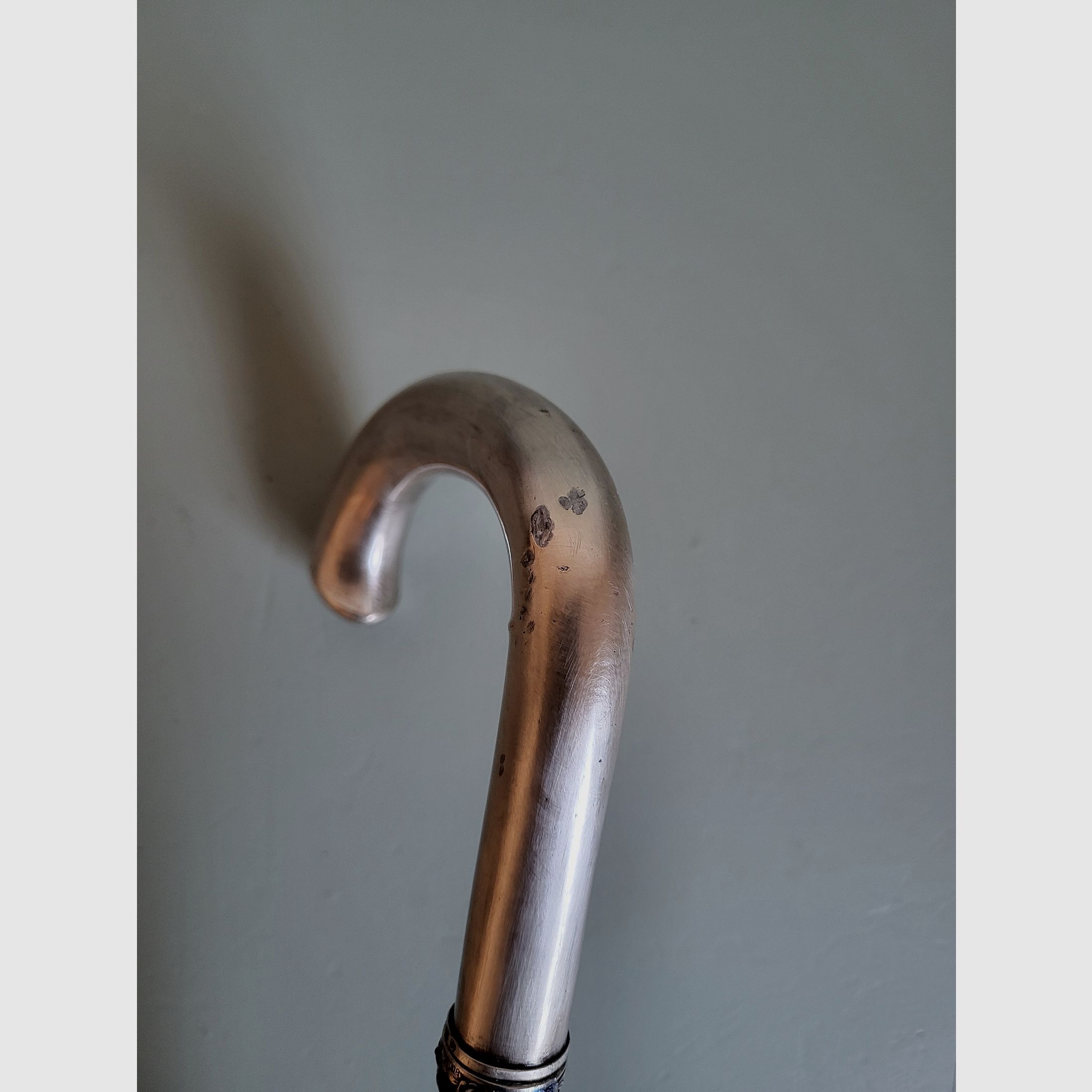 Old walking stick - 800 silver - ebony - A. Stürm Vienna - 1920s - Austria