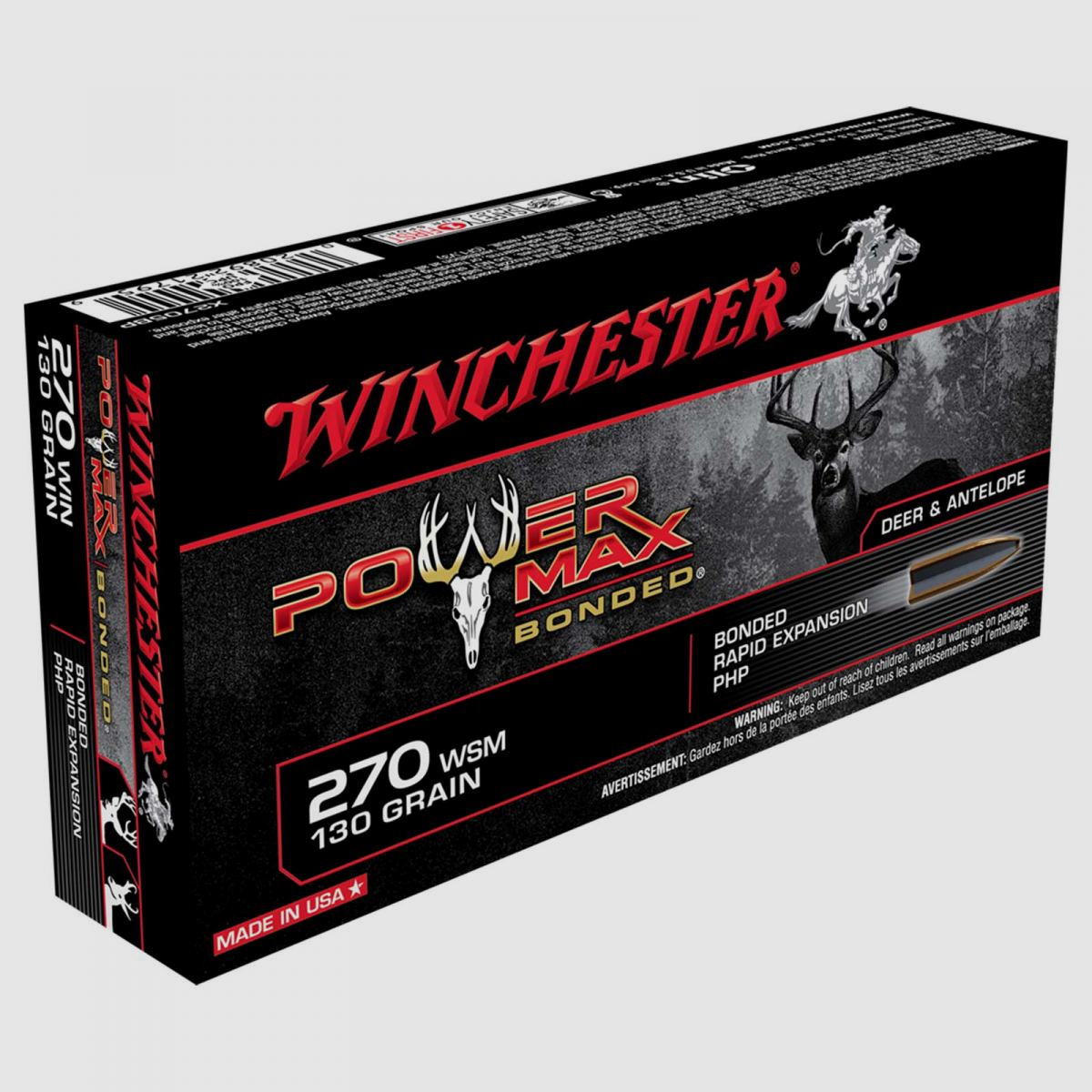 Winchester Power Max Bonded .270 Win. 130GR Bonded Rapid Expansion PHP 20 Patronen