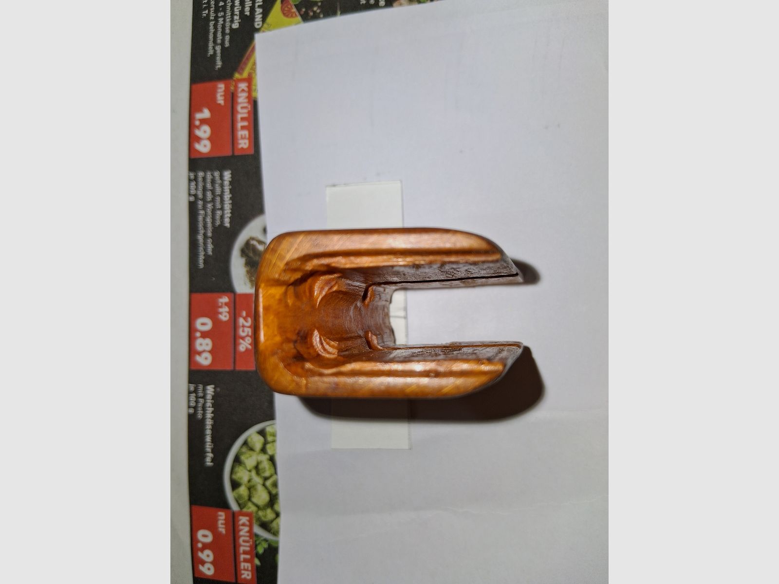 Wooden grip panel for old Mauser pistol