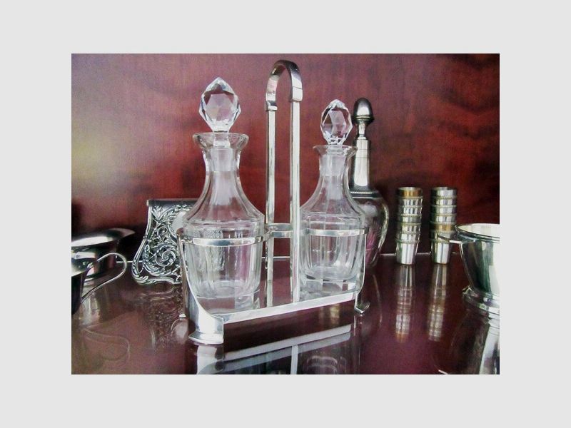 Silber Menage Karaffen Art Deco Neoveda Art Nouveau Neuwied