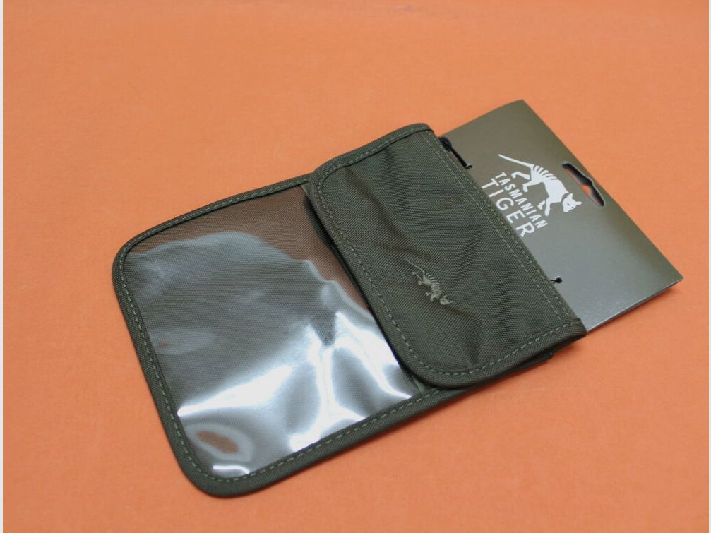 Tasmanian Tiger TT Neck Pouch (7621) 036 cub: Funda para identificación con tapa y bolsillo con cremallera de aproximadamente 280x145x15mm