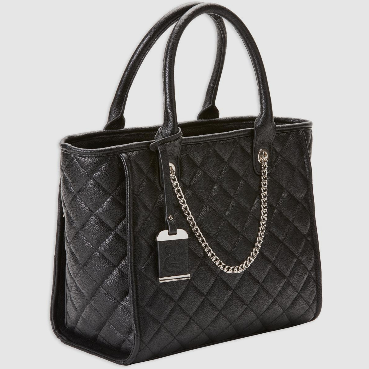 Borsa in stile tote trapuntato nera