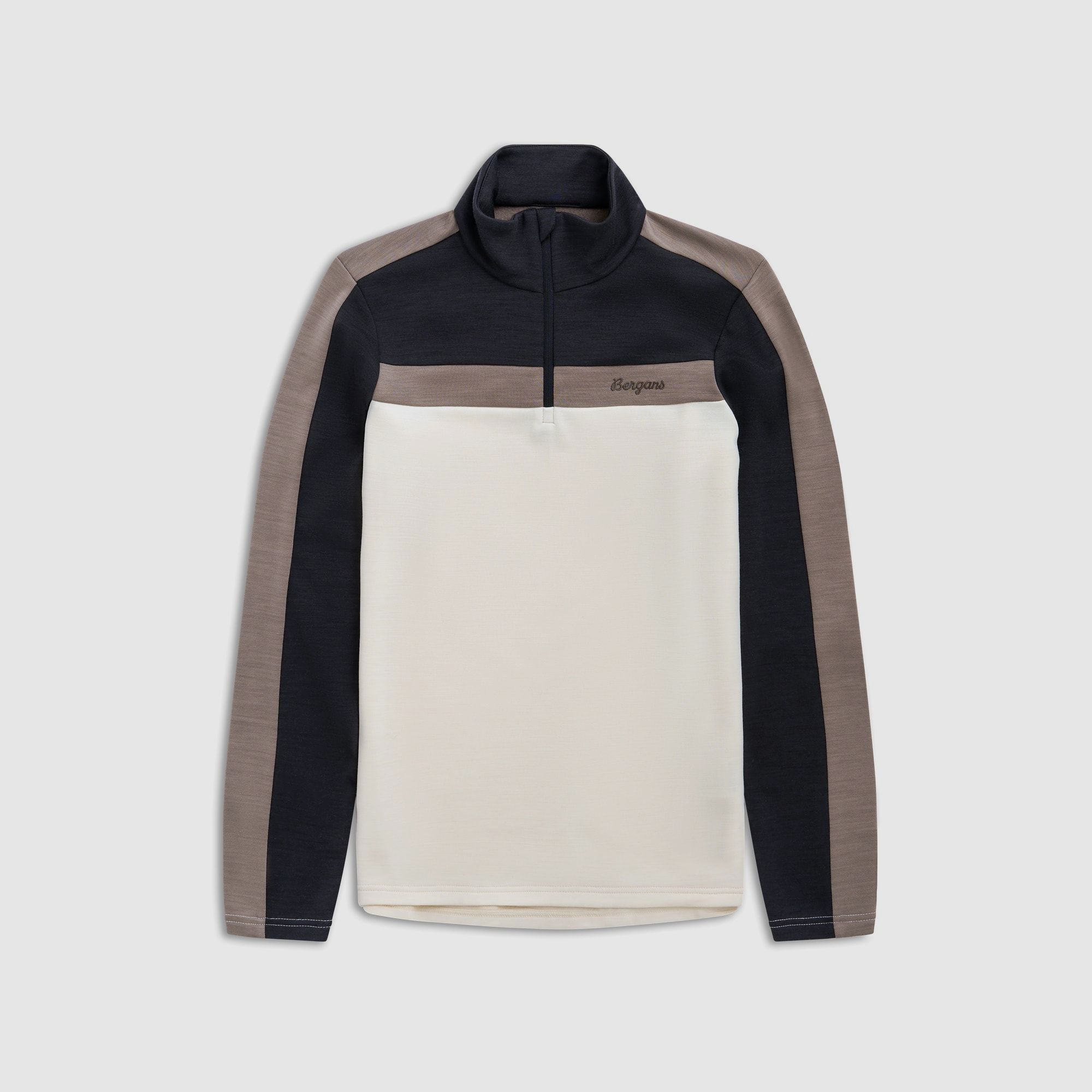 Bergans Uldal Half-Zip Wool Sweater Women Cream/Dark Shadow Grey M
