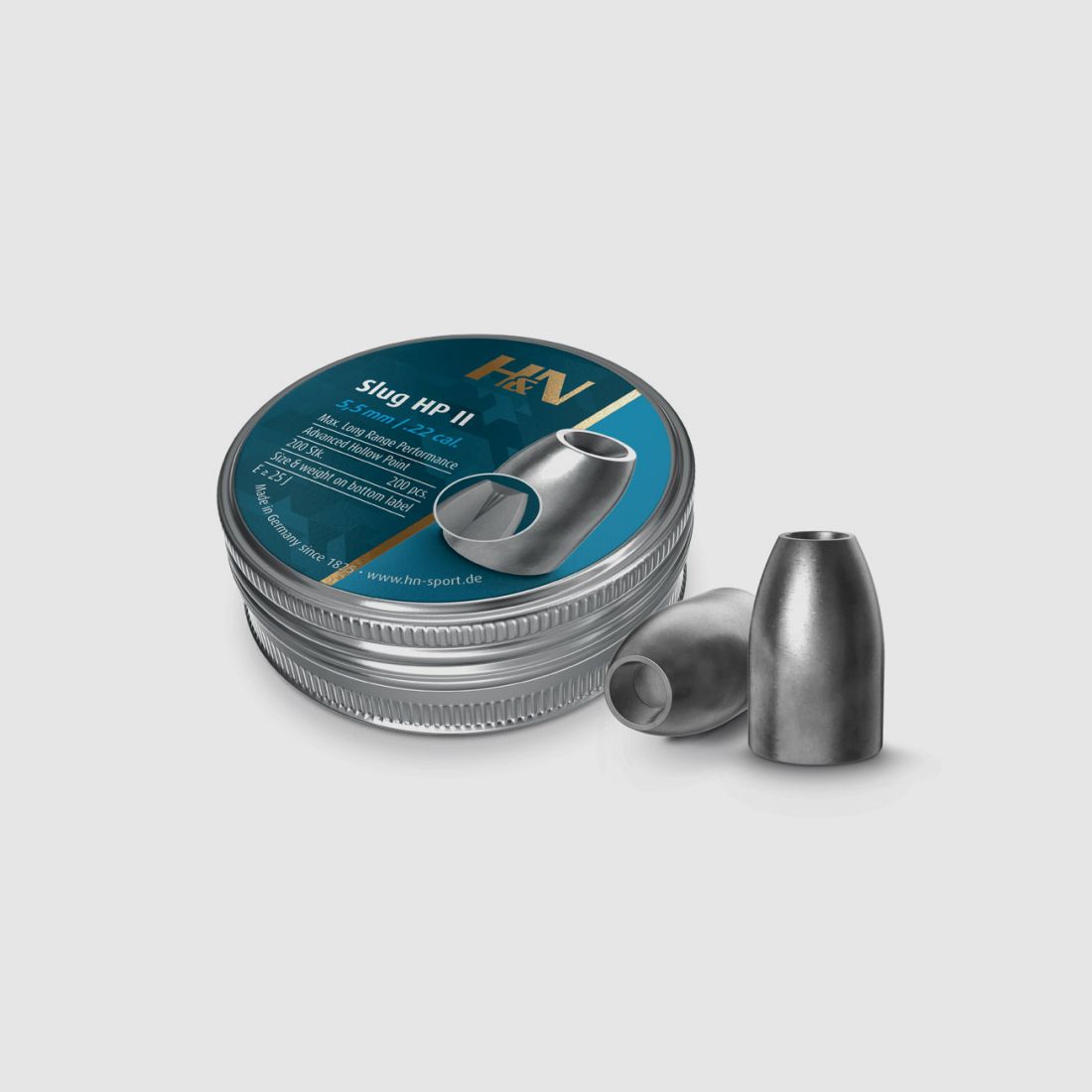 Hohlspitz Diabolos H&N Slug HP II Kaliber 5,53 mm 1,62 g 25 gr glatt 200 StĂĽck