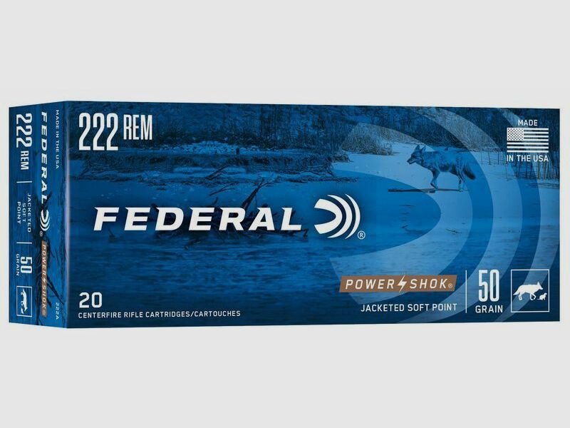 Federal SP P-Shok 3.2g/50grs à20 .222 Rem