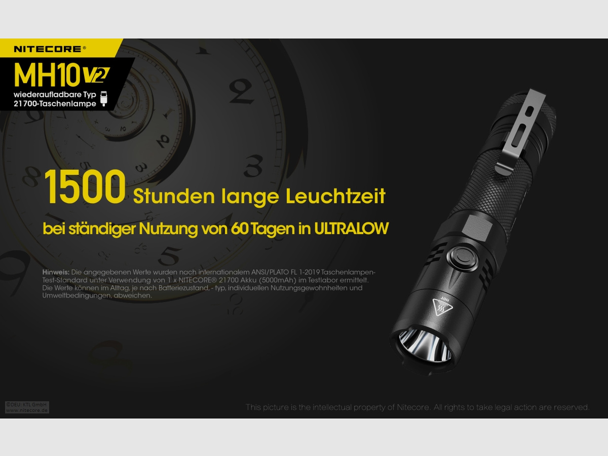 Nitecore MH10V2 flashlight MH10 V2 1200 lumens