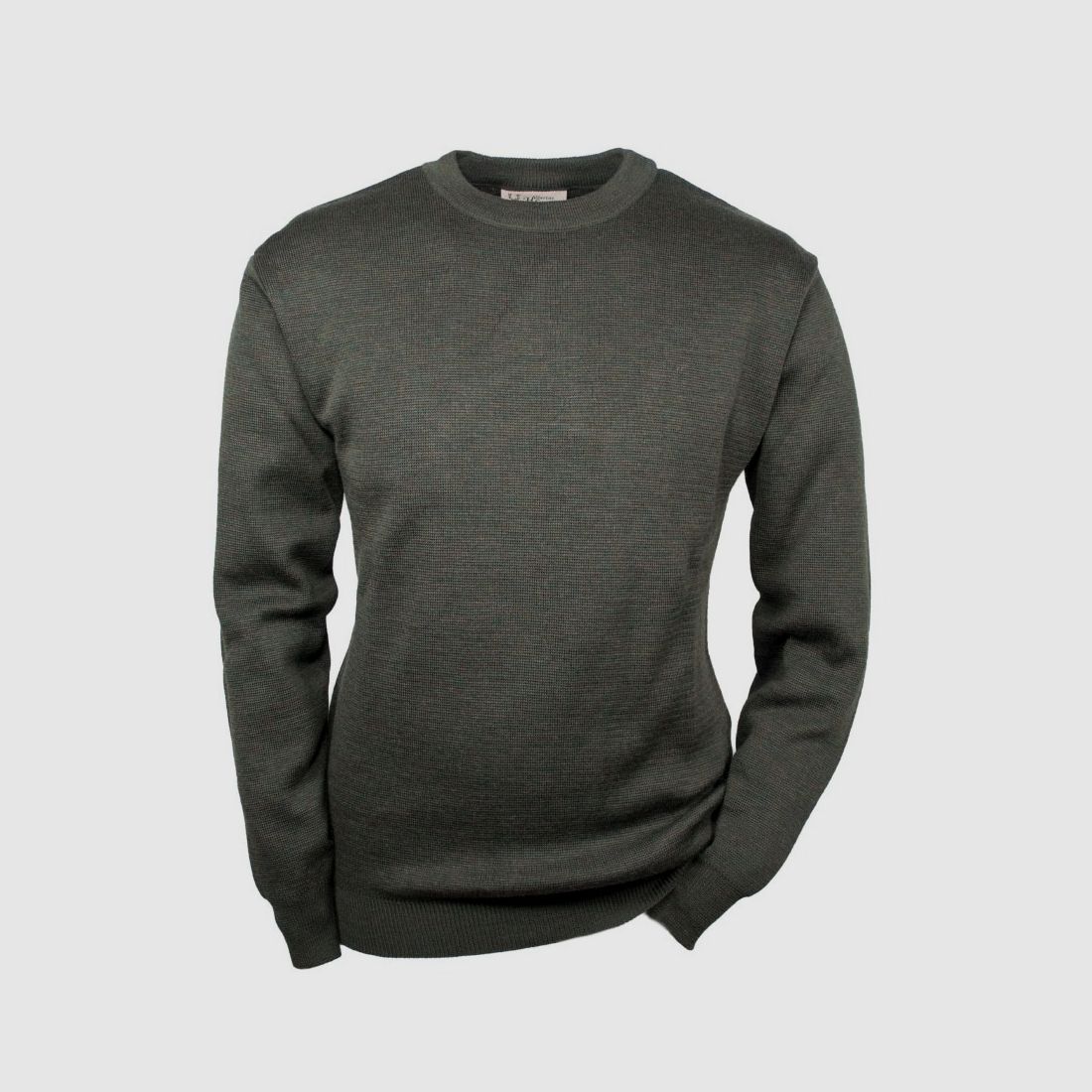 Hubertus Pullover Rundhals Oliv