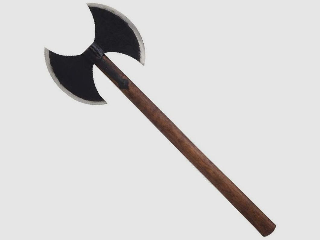 Wikinger Doppelaxt 90 cm geschmiedet Doppelkopf-Axt Doppelblatt