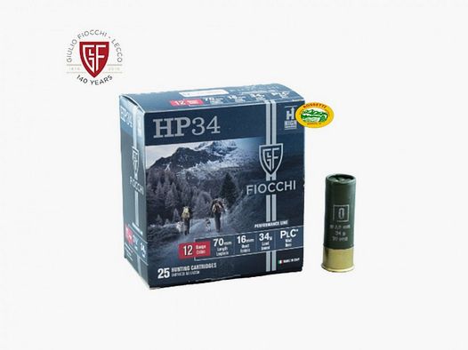 FIOCCHI Patronen HP 34 Kal.12 pb.9 gr.34