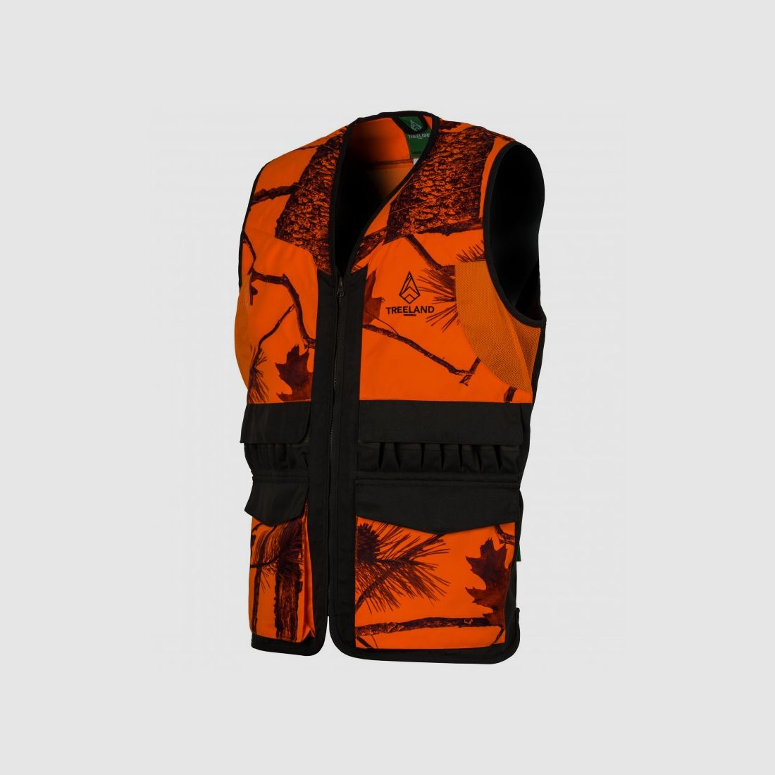 Gilet da caccia Treeland camouflage arancione/foresta
