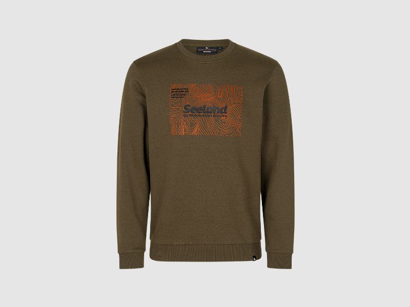 Seeland Pulse Sweatshirt Uomini Verde Oliva Scuro Melange 2XL