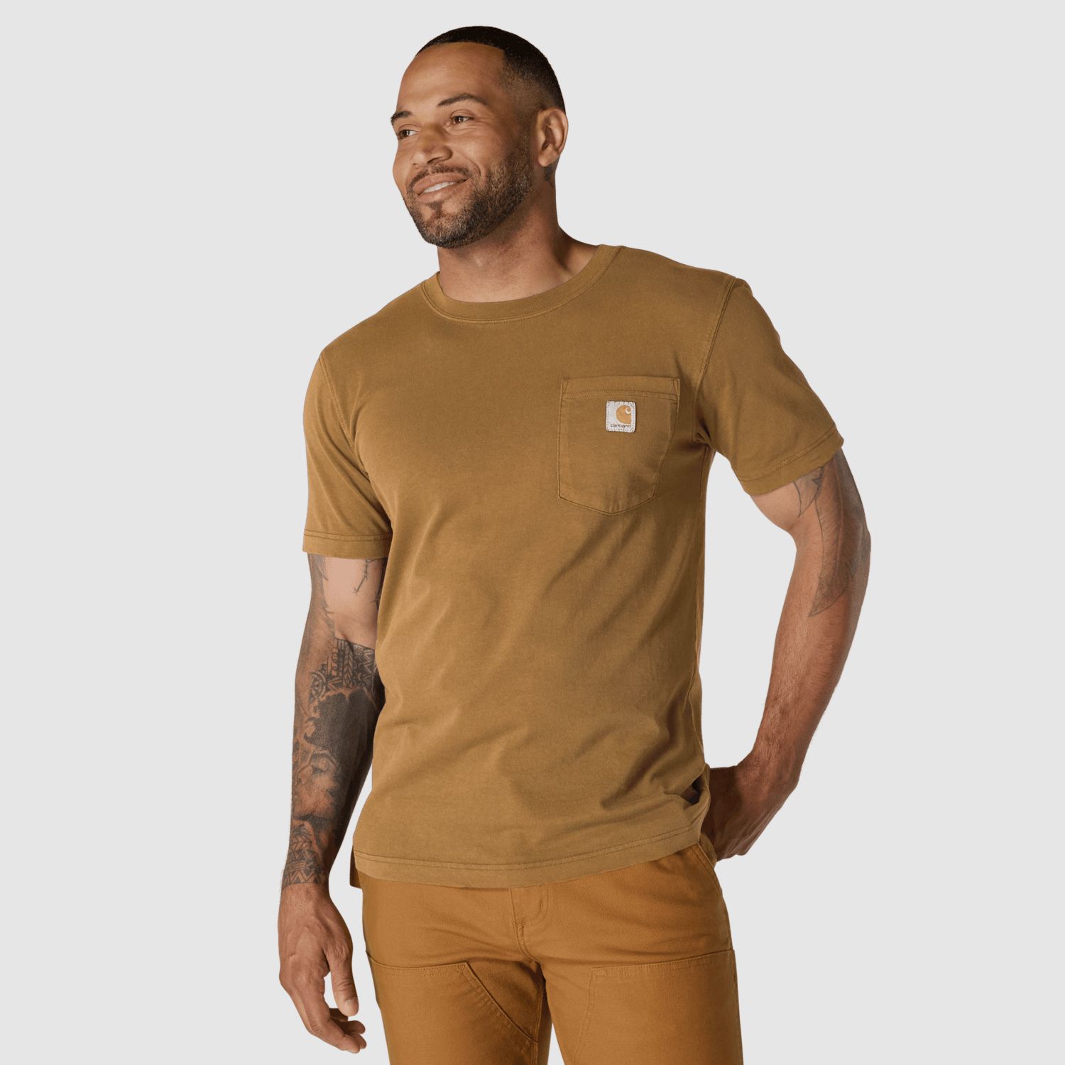 Carhartt Irvine Relaxed Garment Dyed T-Shirt Mężczyźni Carhartt Brązowy M