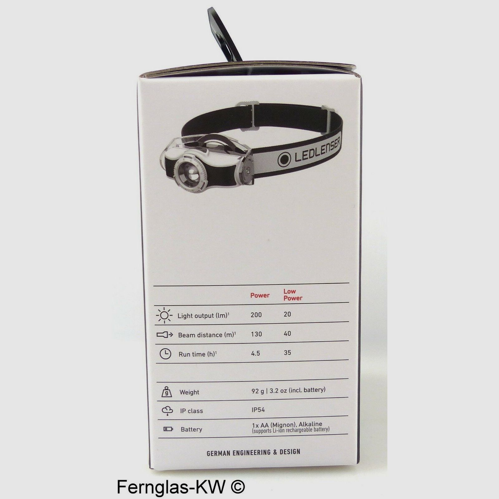 Ledlenser 500948 LED Kopflampe Stirnlampe MH3 Schwarz Weiß Leuchtkraft 200 Lumen