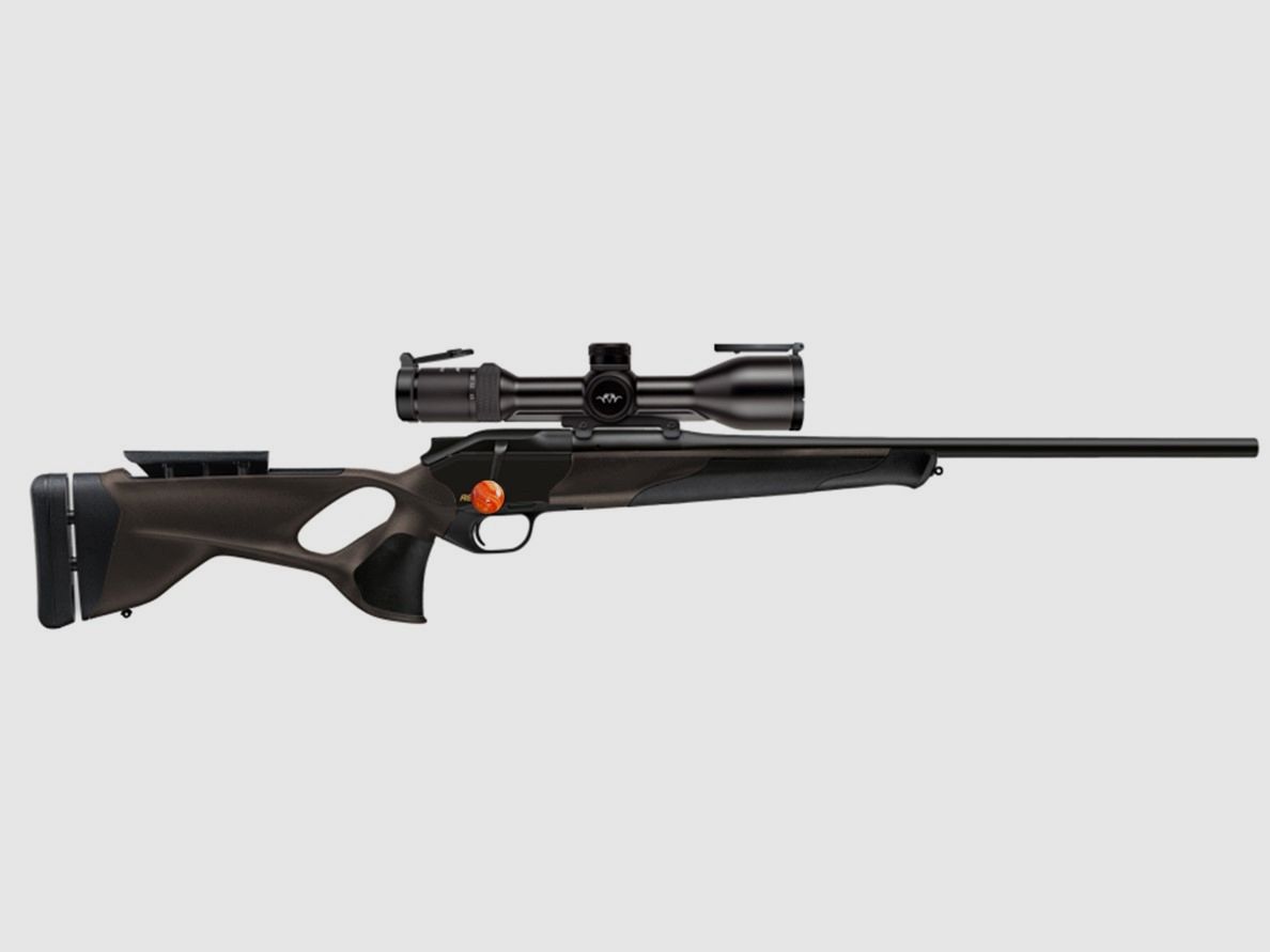 The BLASER R8 Ultimate hunting rifle with B2 scope and chamber grip ball...