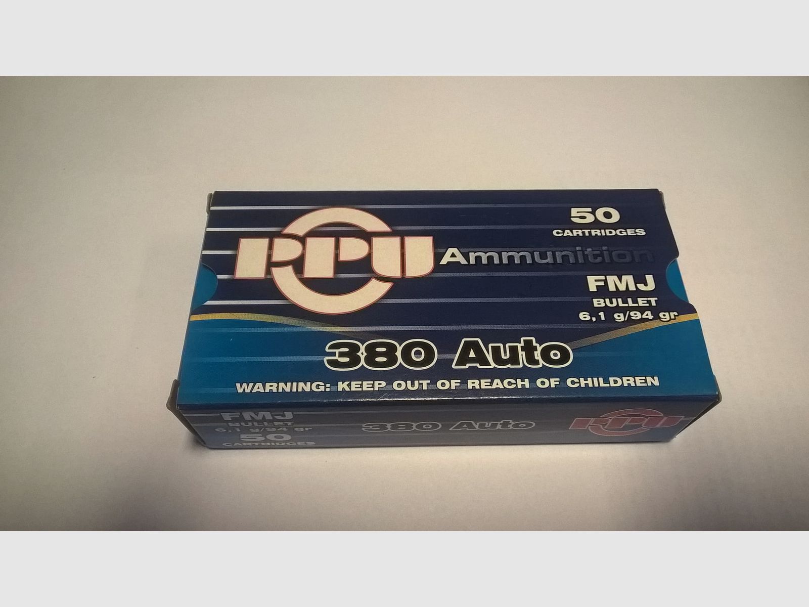 Munitions PPU cal. 9mm 380 Auto 6,1 g/ 94 grs/FMJ, boîte de 50 pièces, image 3 sur 3