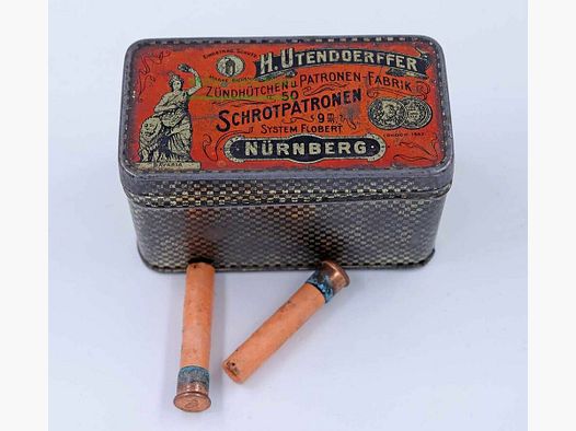 H. Utendoerffer, Norymberga Flobert w oryginalnej puszce 9mm Flobert podwójny strzał