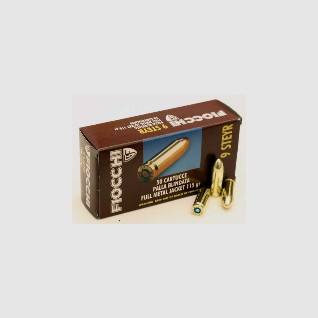 FIOCCHI PATRONEN Kal.9 STEYER 115 GR FMJ Packung 50