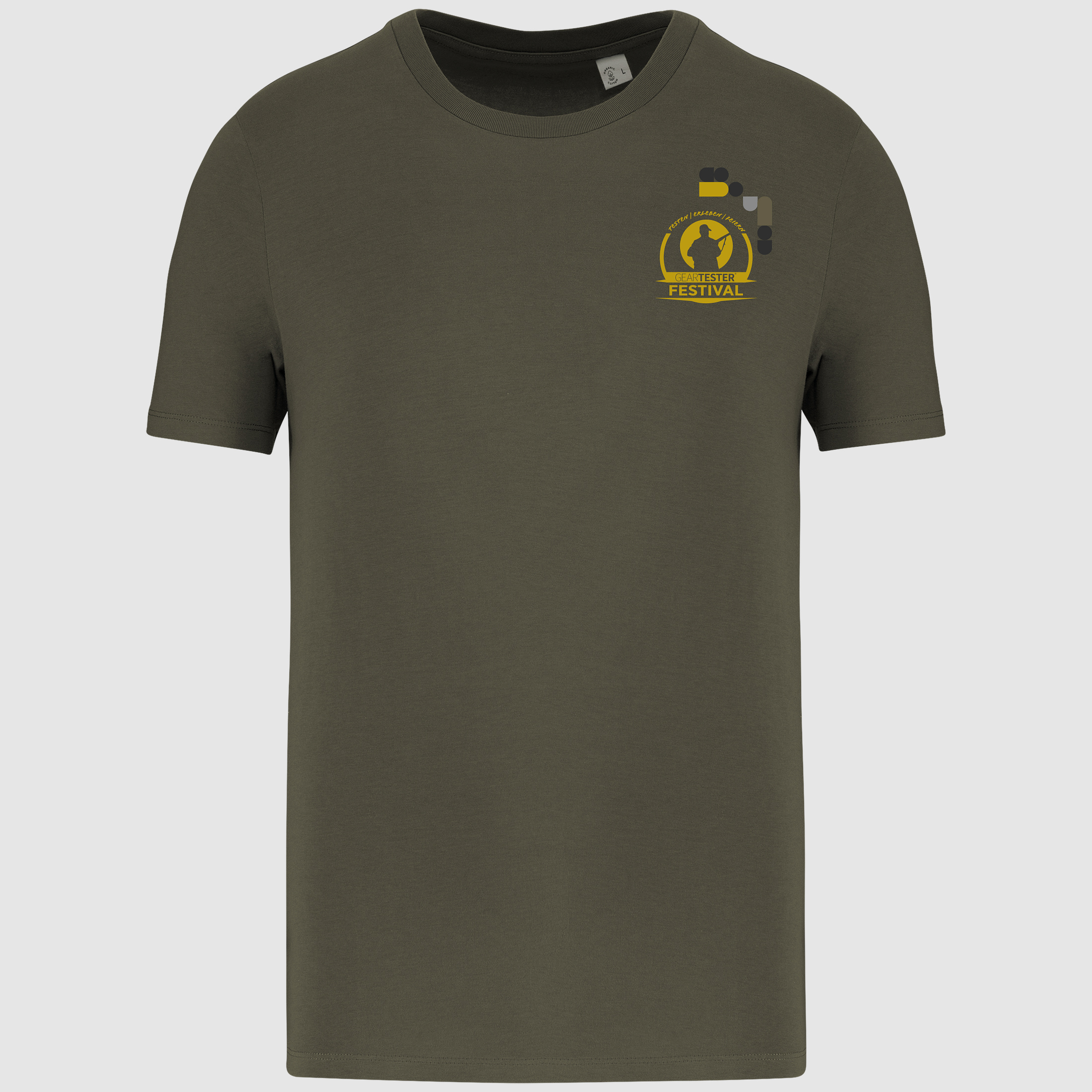 Geartester Festival Bio T-Shirt, piccolo logo