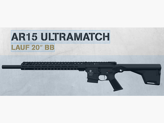Schmeisser AR-15 Mod. ULTRAMATCH, canon Bull Barrel de 20 pouces brunie, garde-main M-LOK (flottant)