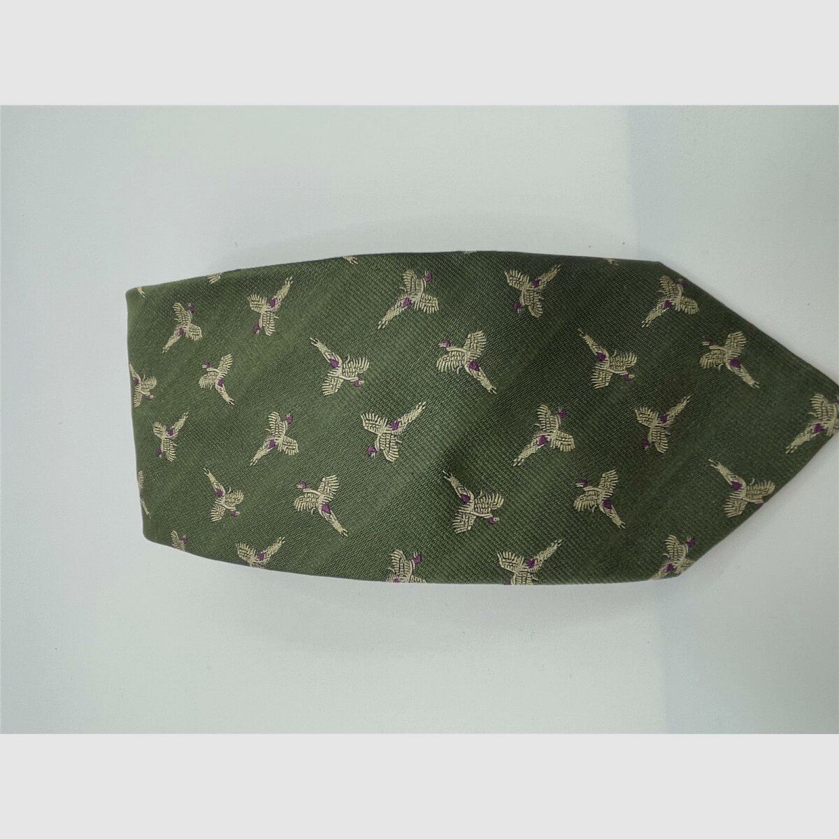 Robert Keyte Krawatte 100% Seide grn Motiv Fasan