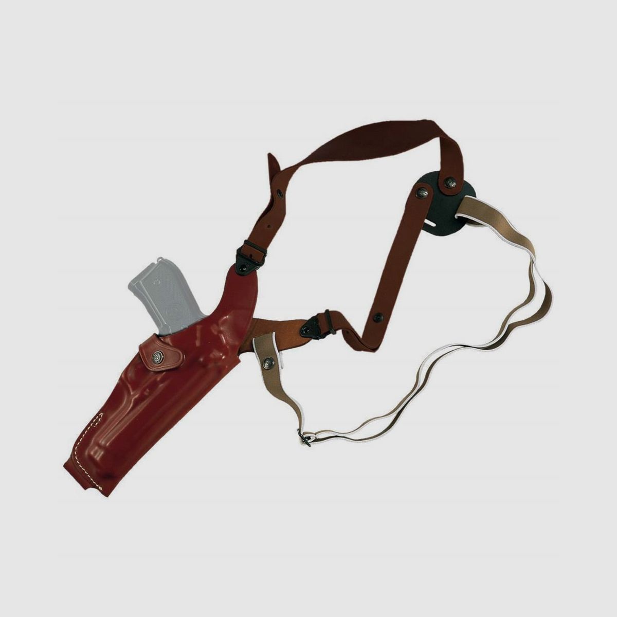 Vertikales Schulterholster aus geformtem Leder 4" S&W N-Frame-Schwarz-Rechtshänder