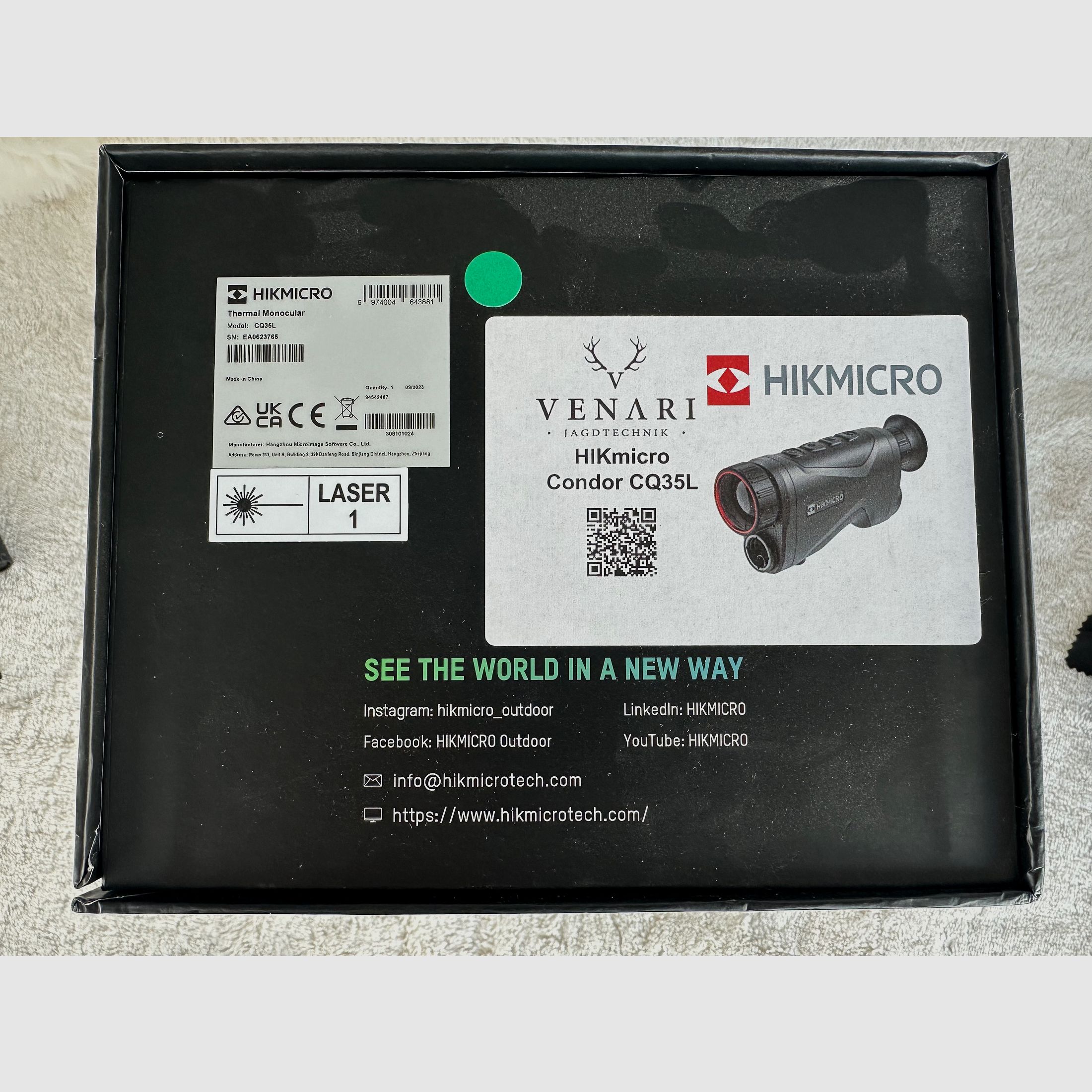 Hikmicro Condor CQ35L Wärmebild Handgerät mit Entfernungsmesser - mit GARANTIE !!!